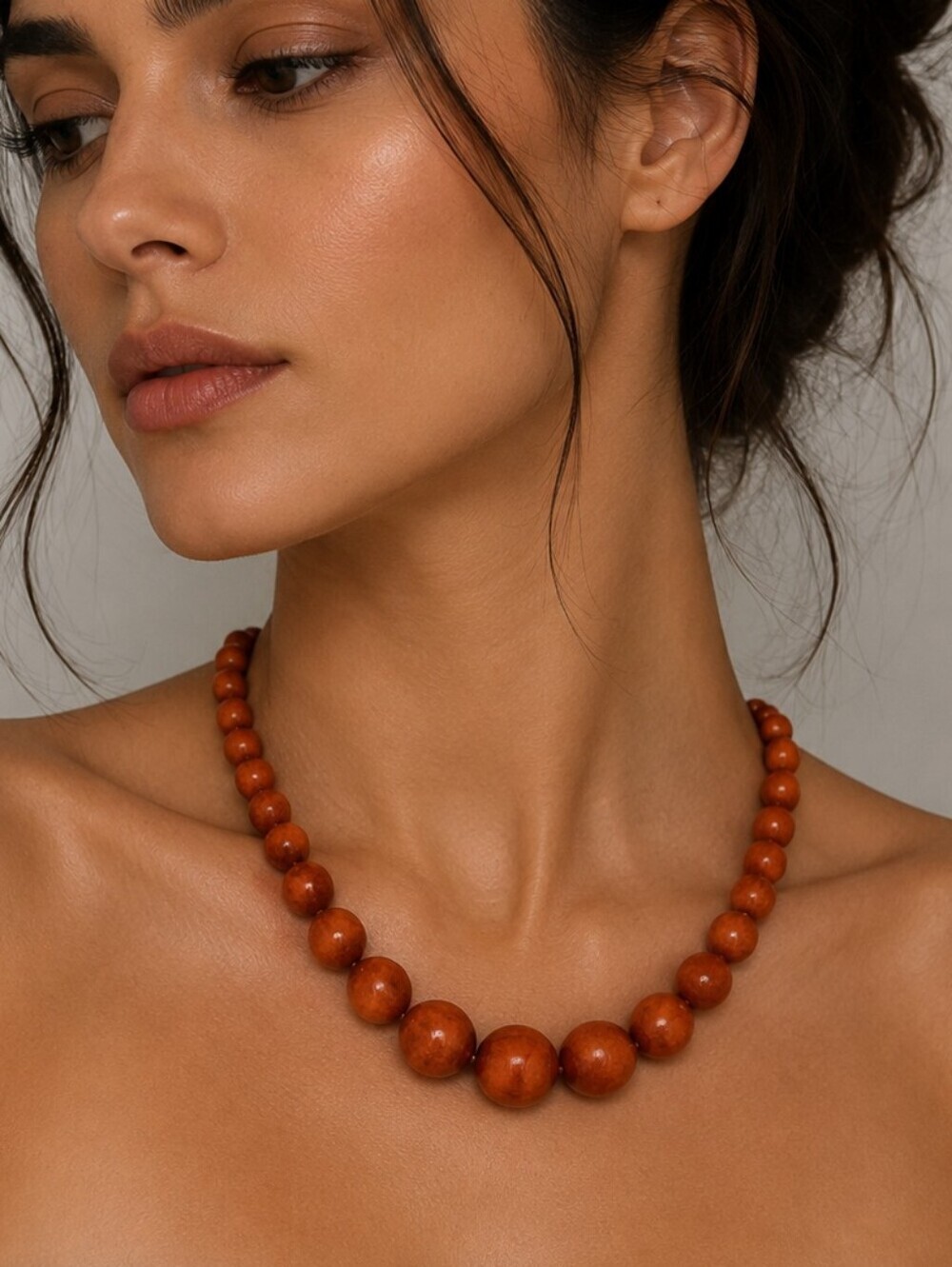 Vintage Native American Sponge Coral Beaded Necklace